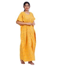 Full Open Kaftan Full Length- Mustard Yellow