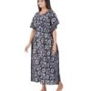 Full Open Kaftan Full Length - Navy Batik