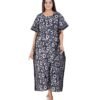 Full Open Kaftan Full Length - Navy Batik