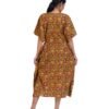 Full Open Kaftans Calf Length - Mustard Yellow Kantha Prints