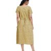 Full Open nighty Calf length - Olive Cotton Printed