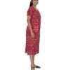 Full Open nighty Calf length - Red Batik