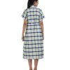 HouseCoat Calf Length -Olive White Checks