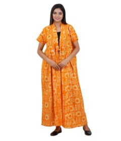 HouseCoat Full Length -Yellow Batik