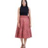 Wrap Around Pleated Skirts - Red Ajrak