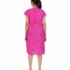 Wrap Dress Below Knee -Dark Pink Kantha plain