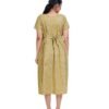 Zipless Cotton Maternity Nighty Calf Length - Olive Printed