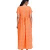 Zipless Cotton Maternity Nighty Full Length - Light Orange Printed